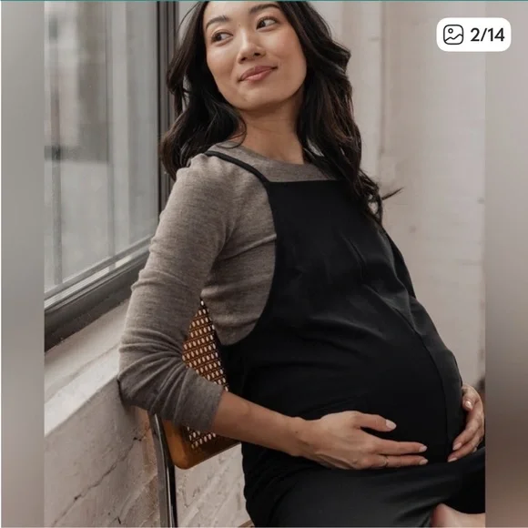 STORQ Anytime Maternity Overalls in Black S - Picture 2 of 9